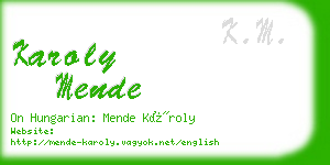 karoly mende business card